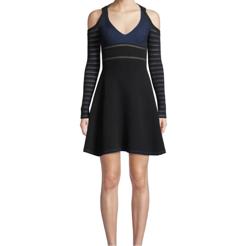 NWT Opening Ceremony Striped Knit Cold Shoulder Mini Dress